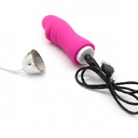 Penis Shape Vibrating Bullet 12 Speeds Remote Control Rechargeable PINK